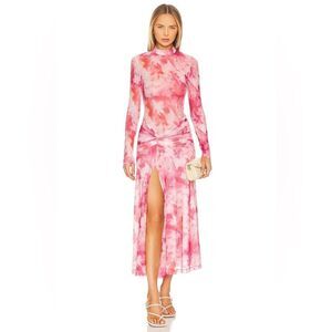 Bardot Lea Midi Dress in Pink Tie Dye size small NWOT